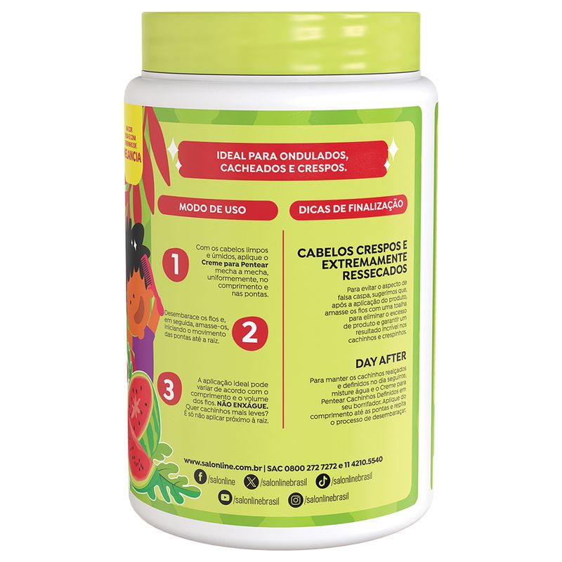Creme De Pentear Salon Line Kids Cachinhos Definidos Melancia 1k