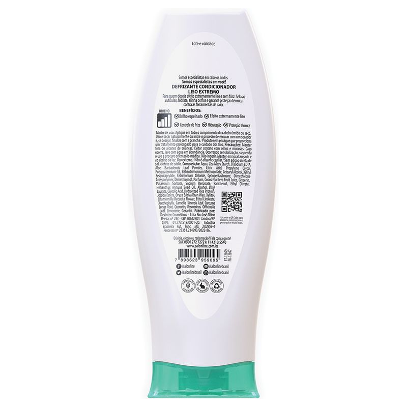 Defrizante Salon Line Meu Liso Liso Extremo 200ml