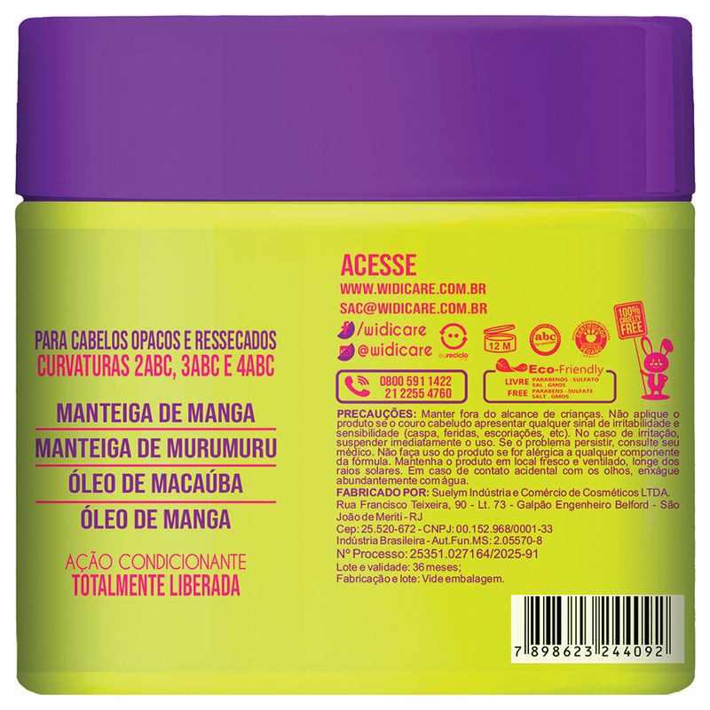 Manteiga Mascara Widi Care Phytomanga Butter Oil Ultra Nutritiva 500g
