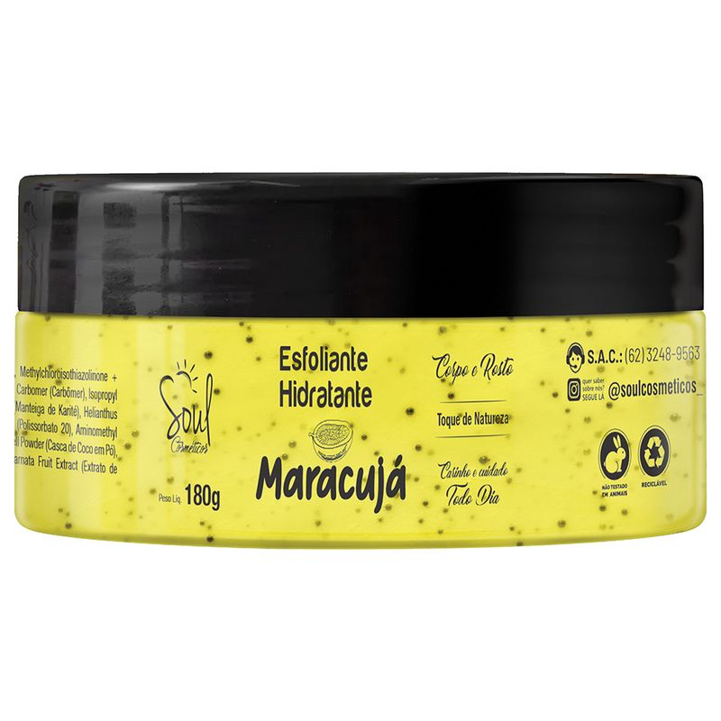 ESFOLIANTE HIDRATANTE SOUL MARACUJA 180G