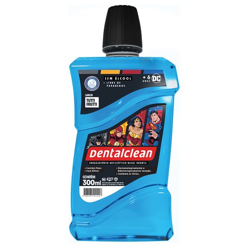 Enxaguatório Bucal Antisséptico Infantil Dentalclean Liga Da Justiça Tutti Frutti 300ml
