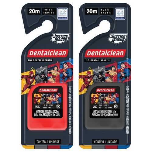 Fio Dental Infantil Dentalclean Liga Da Justiça 20m