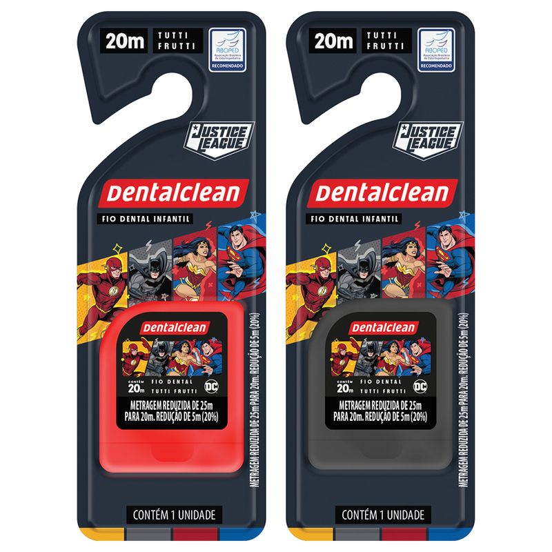 Fio Dental Infantil Dentalclean Liga Da Justica 25m