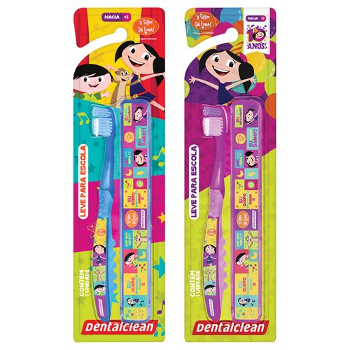 Escova Dental Infantil Dentalclean Luna Escolar Macia