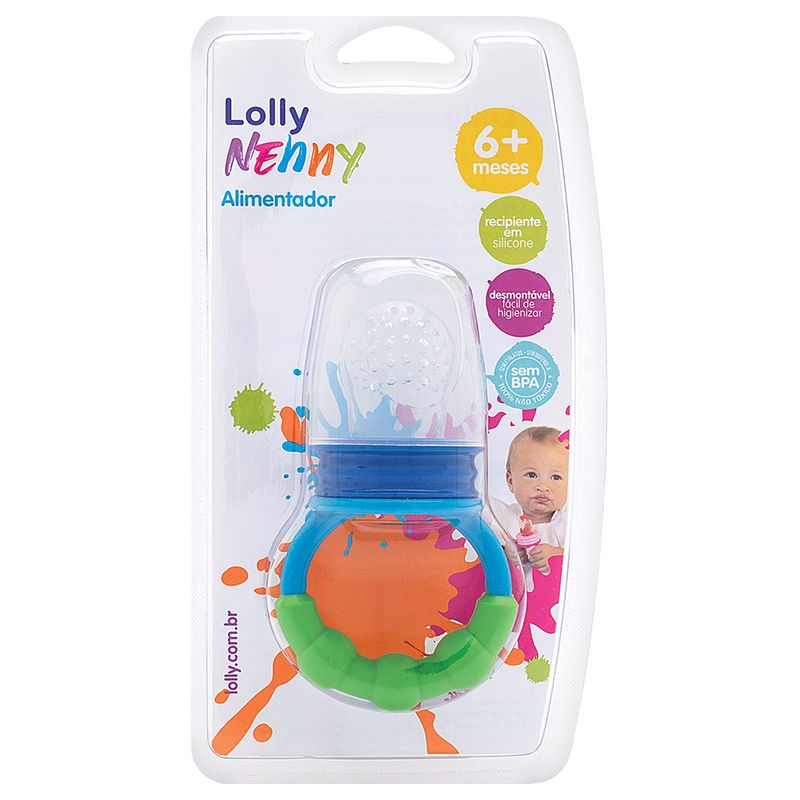 Alimentador Infantil Lolly Baby Silicone Azul Blister