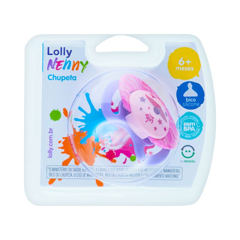 Chupeta Lolly Baby Viva Tamanho 2 Silicone Bico Ortodontico Rosa Blister