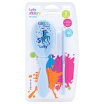 Kit Cabelo Lolly Baby Tip Saquinho -Escova E Pente- Azul
