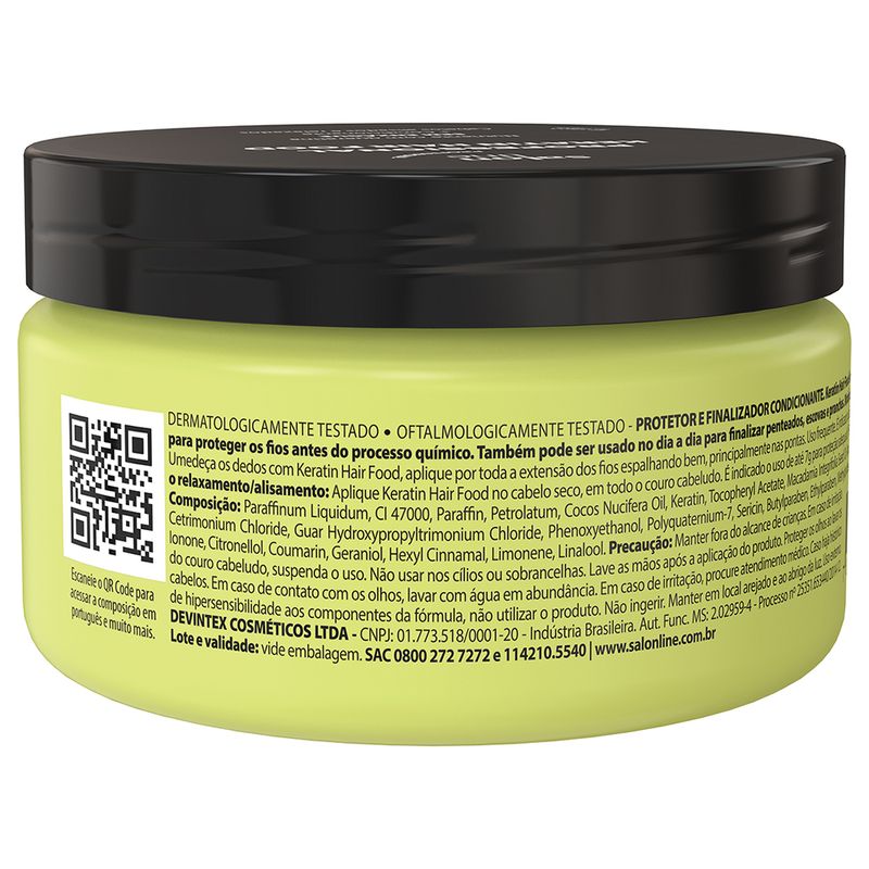 POMADA SALON LINE KERATIN HAIR FOOD PROFISSIONAL 195G