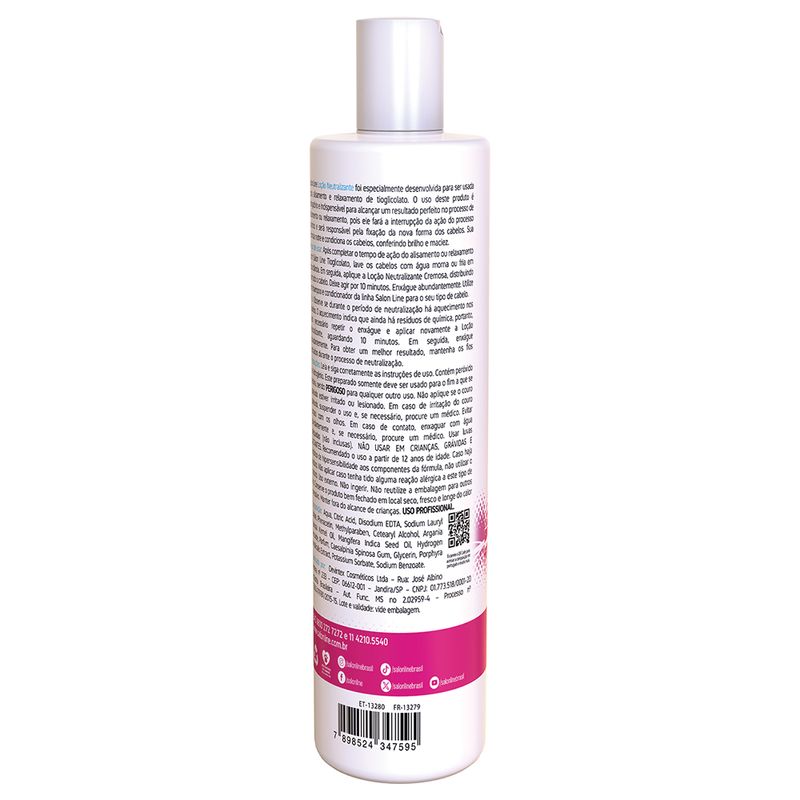 LOCAO NEUTRALIZANTE CREMOSA SALON LINE 480ML