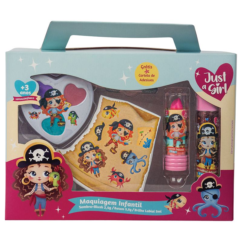 KIT DE MAQUIAGEM INFANTIL PIRATA JUST A GIRL