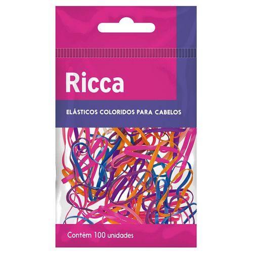 Elásticos Coloridos Para Cabelo Ricca Com 100 Unidades - 3341