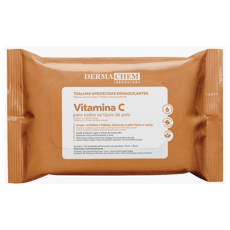Lenco Demaquilante Dermachem Vitamina C Com 25 Unidades