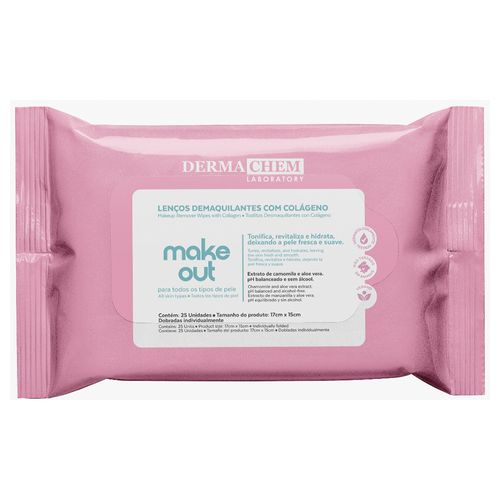 Lenço Demaquilante Dermachem Make Out Com 25 Unidades