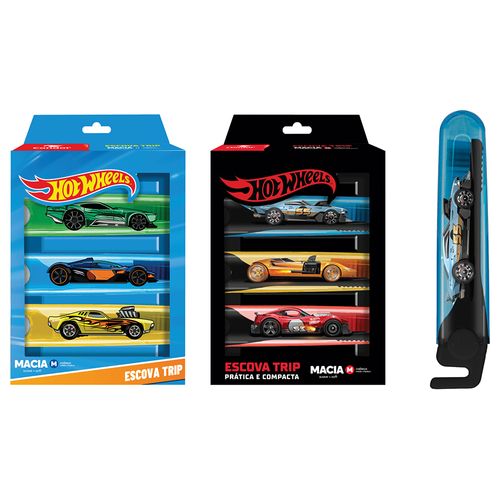 ESCOVA DE DENTE CONDOR 3234-0 TRIP HOTWHEELLS C/3 UNIDADES