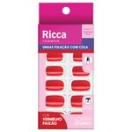 Unhas Ricca Vermelho Paixao Com 24 Unidades - 1340