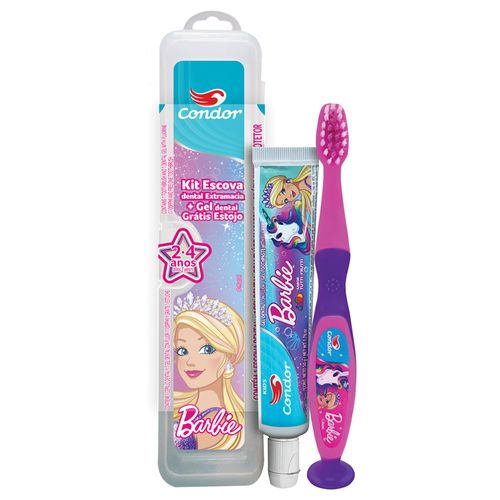 Estojo Infantil Condor Barbie 8367 (Escova Dental + Gel Dental 50g) Kids
