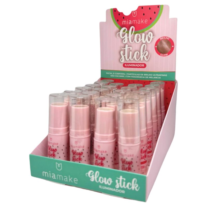 DIAPLAY GLOW STICK ILUMINADOR MIA MAKE MELANCIA COM 24 UNIDADES