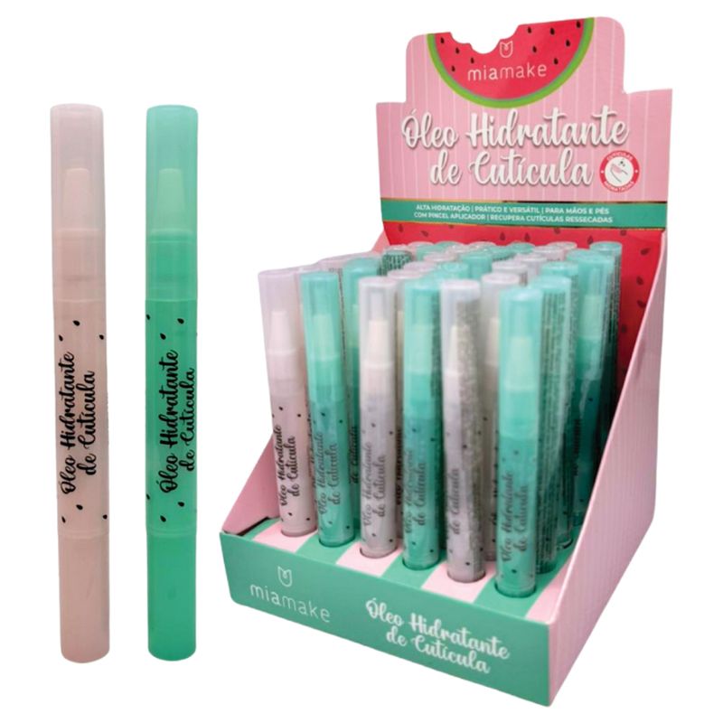 DISPLAY OLEO HIDRIDRATANTE DE CUTICULA MIA MAKE MELANCIA COM 36 UNIDADES