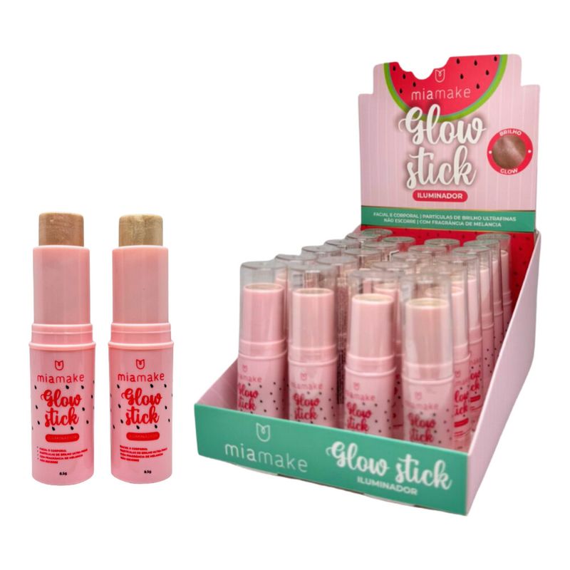 DIAPLAY GLOW STICK ILUMINADOR MIA MAKE MELANCIA COM 24 UNIDADES