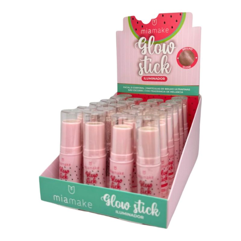 DIAPLAY GLOW STICK ILUMINADOR MIA MAKE MELANCIA COM 24 UNIDADES