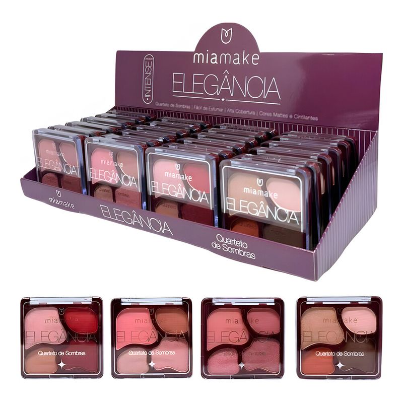 Display Quarteto de Sombra Mia Make Elegancia c- 24 Unidades