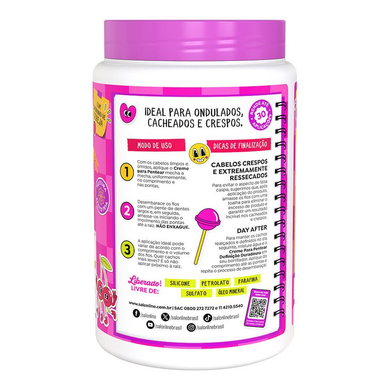Creme p- Pentear Salon Line Definicao Duradoura Cachos a Prova 1kg