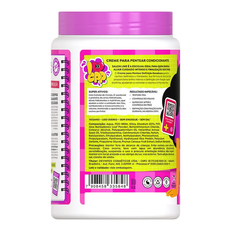 Creme p- Pentear Salon Line Definicao Duradoura Cachos a Prova 1kg