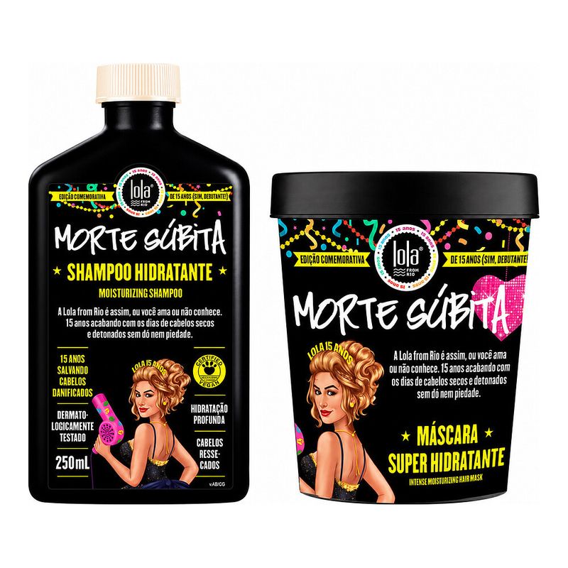 Kit Lola Morte Subita 15 Anos -Shampoo 250ml - Mascara 450g-