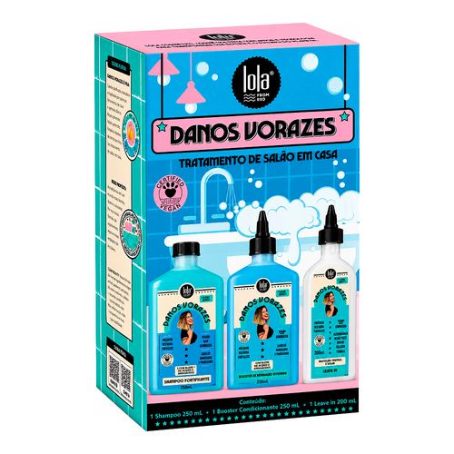 Kit Lola Danos Vorazes (Shampoo + Condicionador + Booster 250ml + Leav-In 200ml)