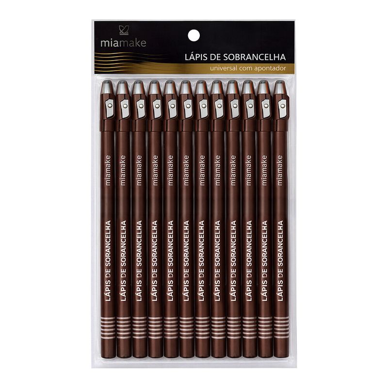 Lapis De Sobrancelha Universal Mia Make Com  Apontador 12 Unidades