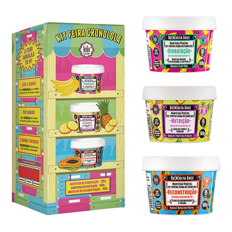Kit Lola Feira Cronolola Manteiga -Hidratacao - Nutricao - Reconstrucao- 100g