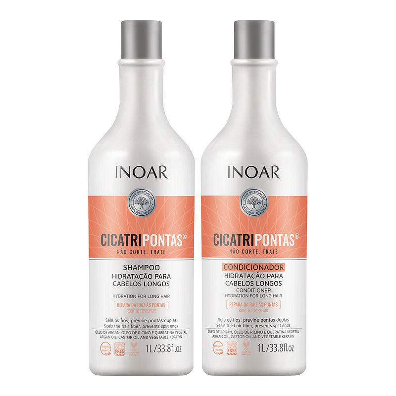 Kit Inoar Cicatripontas -Shampoo - Condicionador- 1l