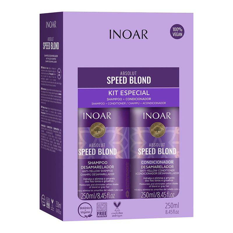Kit Inoar Absolut Speed Blond -Shampoo - Condicionador- 250ml