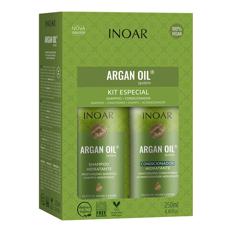 Kit Inoar Argan Oil Hidratante -Shampoo - Condicionador- 250ml
