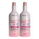 Kit Inoar Glycolic Force -Shampoo 1 Litro - Condicionador 800ml-