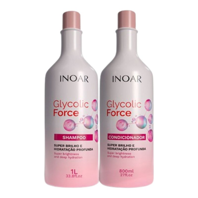 Kit Inoar Glycolic Force -Shampoo 1 Litro - Condicionador 800ml-