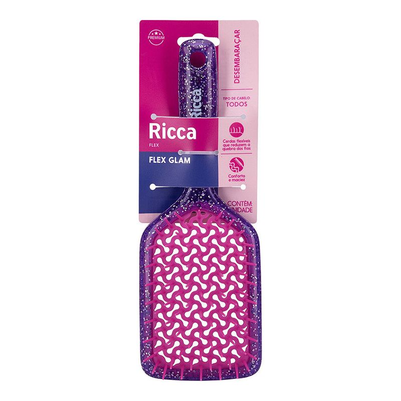Escova de Cabelo Ricca Flex Glam Roxa