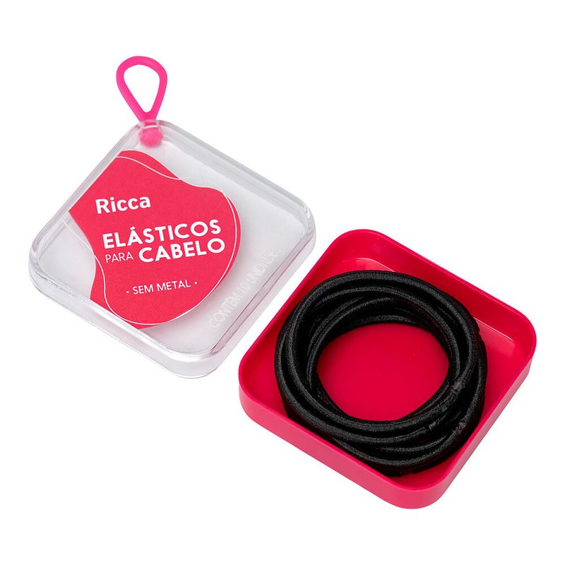 Elastico com Case Ricca Black c- 10 Unidades