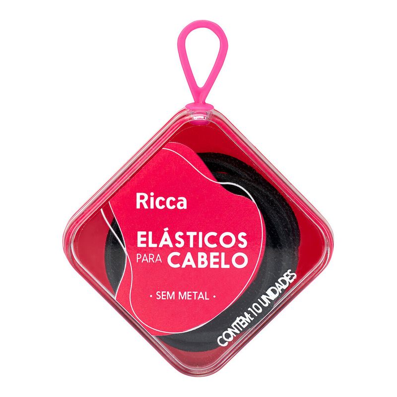 Elastico com Case Ricca Black c- 10 Unidades