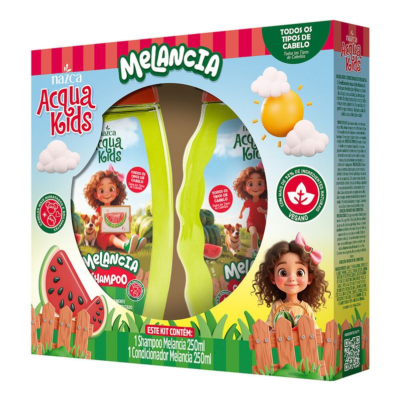 Kit Nazca Acqua Kids Frutas Melancia -Shampoo - Condicionador- 250ml