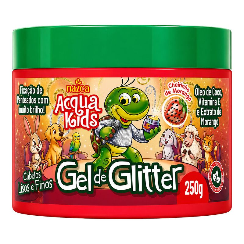 Gel de Glitter Nazca Acqua Kids Lisos e Finos 250g