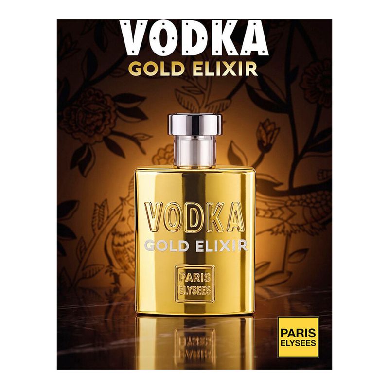 Perfume Importado Paris Elysees Eau de Toilette Masculino Vodka Gold Elixir 100ml