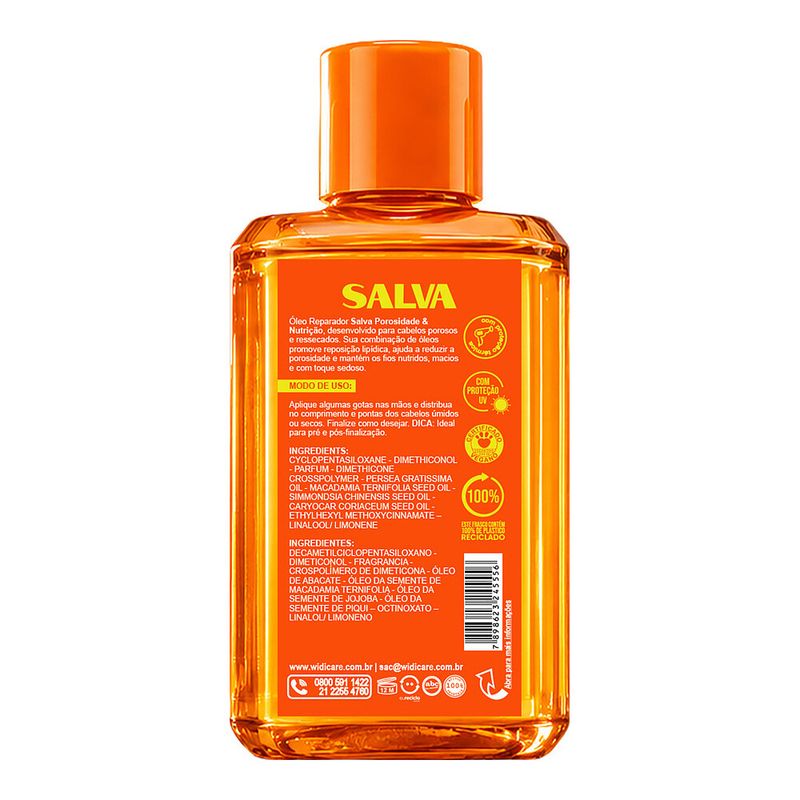 Oleo Reparador Widi Care Salva Porosidade e Nutricao 70ml