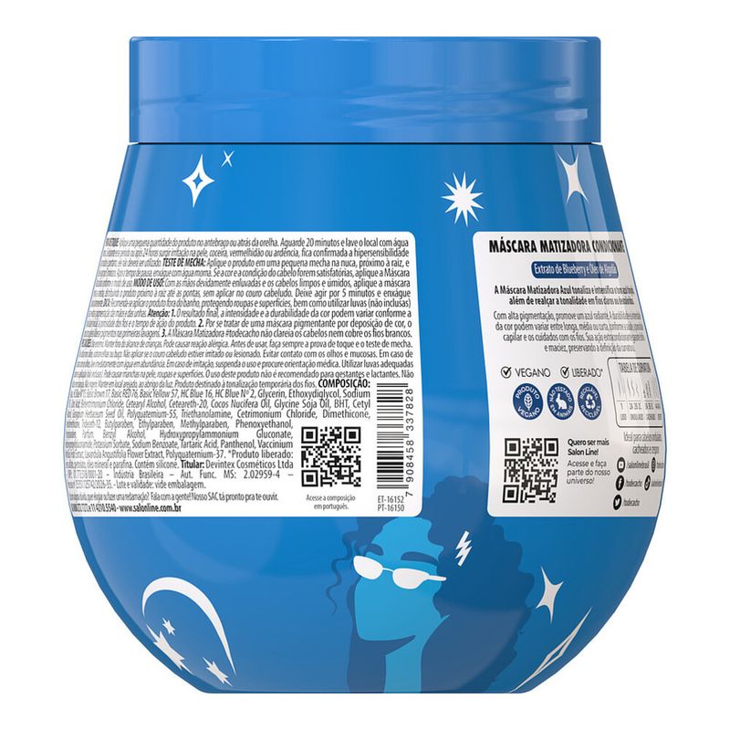 Mascara Salon Line -tdc Matizadora Azul Radiante 300g