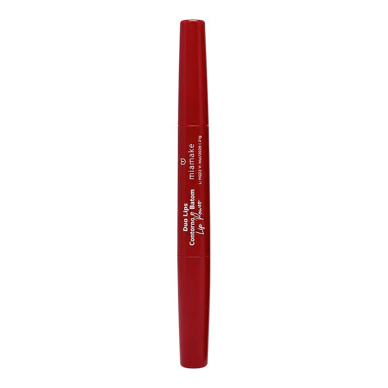 Duo Lips Contorno e Batom Mia Make Lip Power Vermelho Cor 1