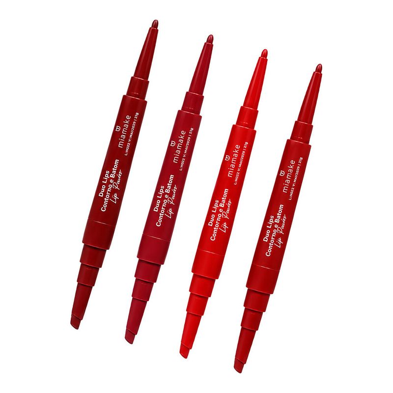 Duo Lips Contorno e Batom Mia Make Lip Power Vermelho Cor 1