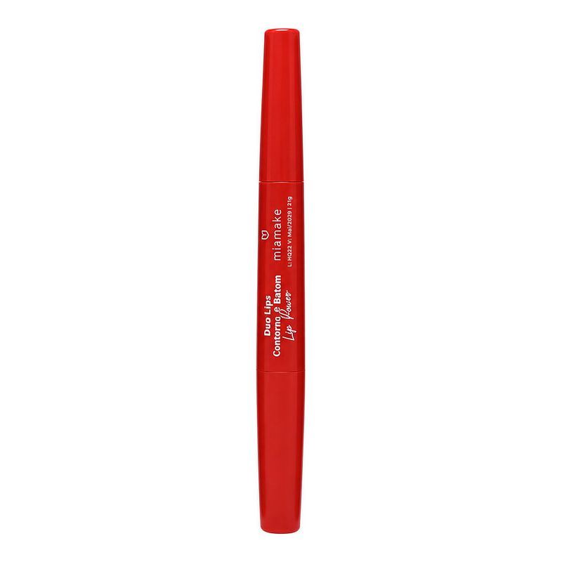 Duo Lips Contorno e Batom Mia Make Lip Power Vermelho Cor 3