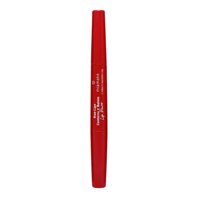 Duo Lips Contorno e Batom Mia Make Lip Power Vermelho Cor 4